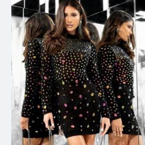 Akira Carved in Stone Mesh Mini Dress